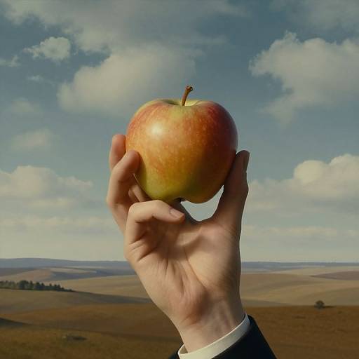 Surrealist Hand with Giant Apple