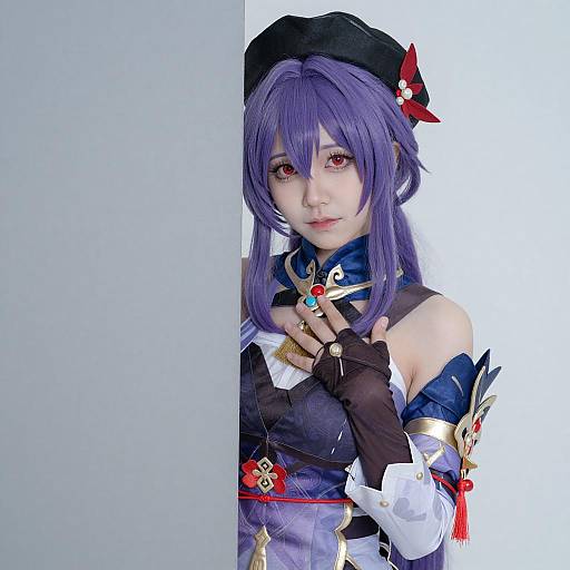 Cosplay Portrait with Purple Hair