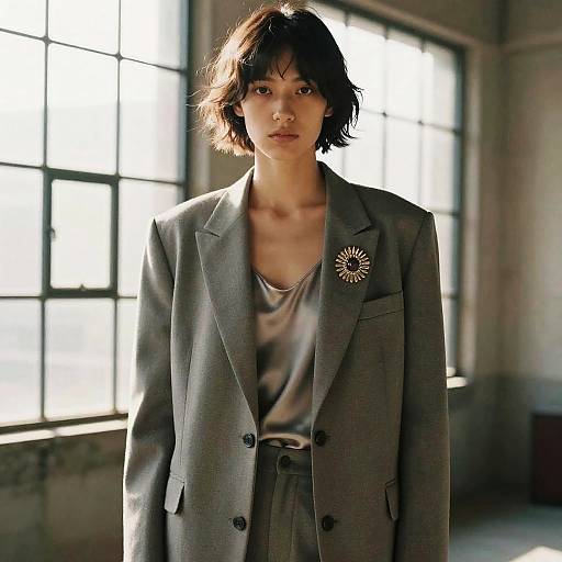 Tailored Suit Editorial — Non-Binary Model