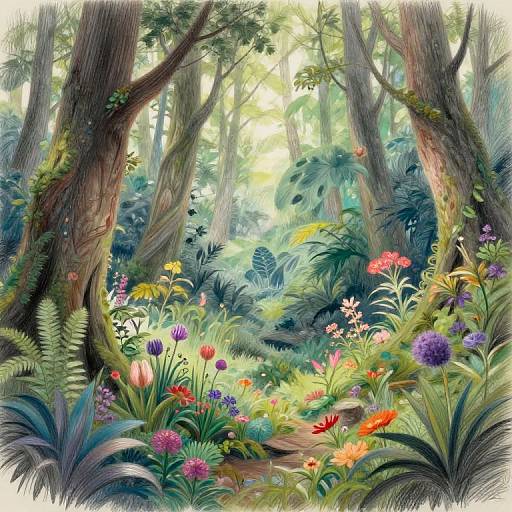 Mystical Forest Pencil to Image