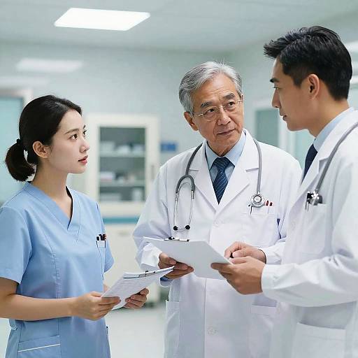 Healthcare Team Consulting in Modern Hospital