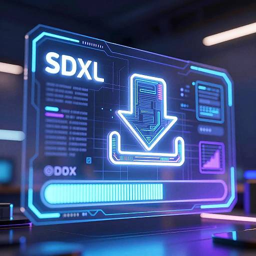 Futuristic Download Progress Concept Art