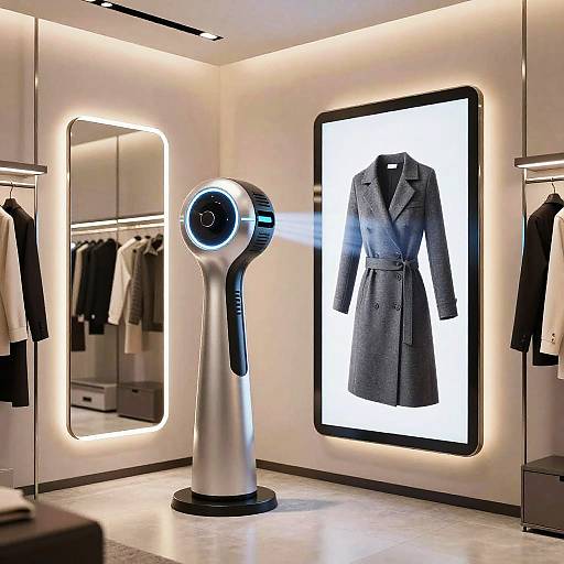 Futuristic Clothes Removal Tool Display