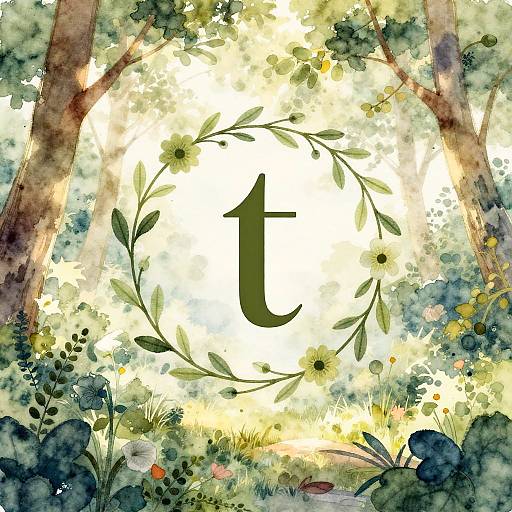 Elegant Floral Trust Symbol in Forest