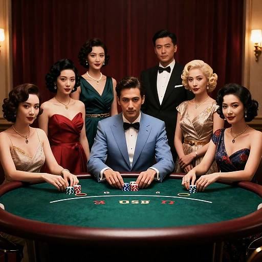 Vintage Casino Poker Night Elegance