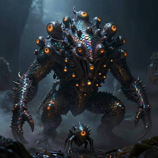 Towering Many-Eyed Shimmering Monster