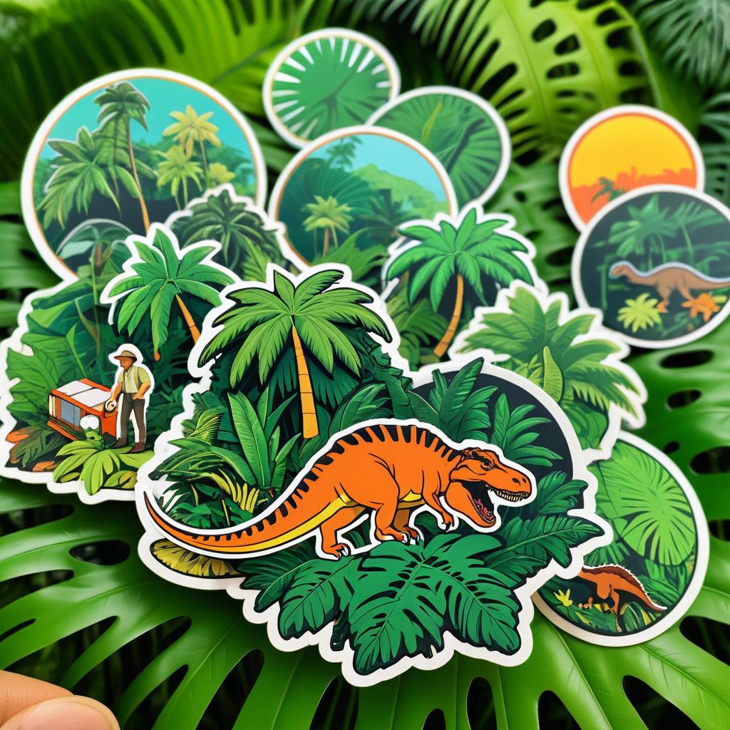 Jurassic Park Inspired Sticker Pack Design