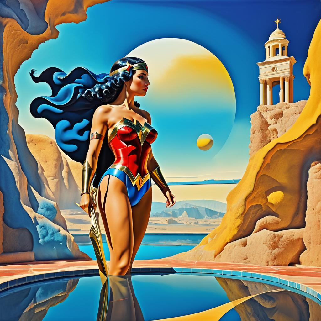 Surreal Wonder Woman in Dali Style