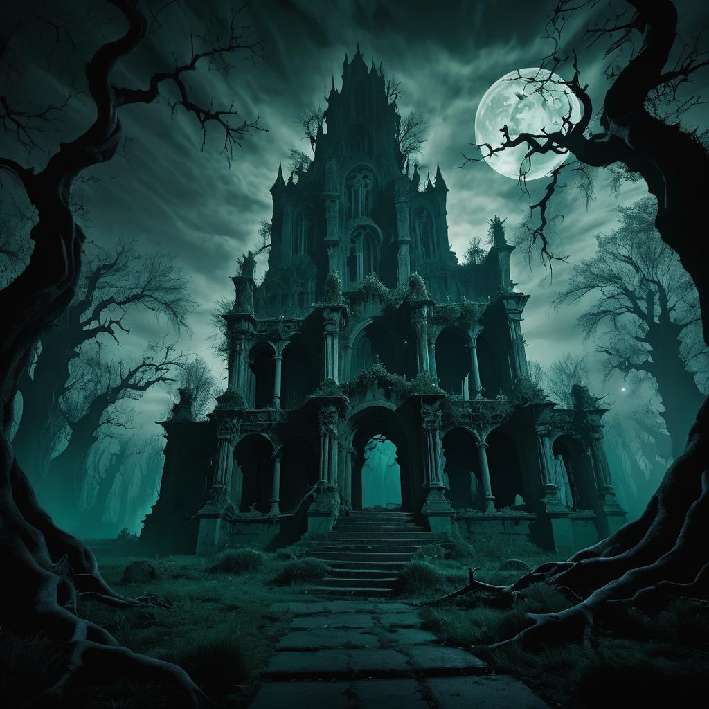 Eerie Dreamscape in Haunted Ruins