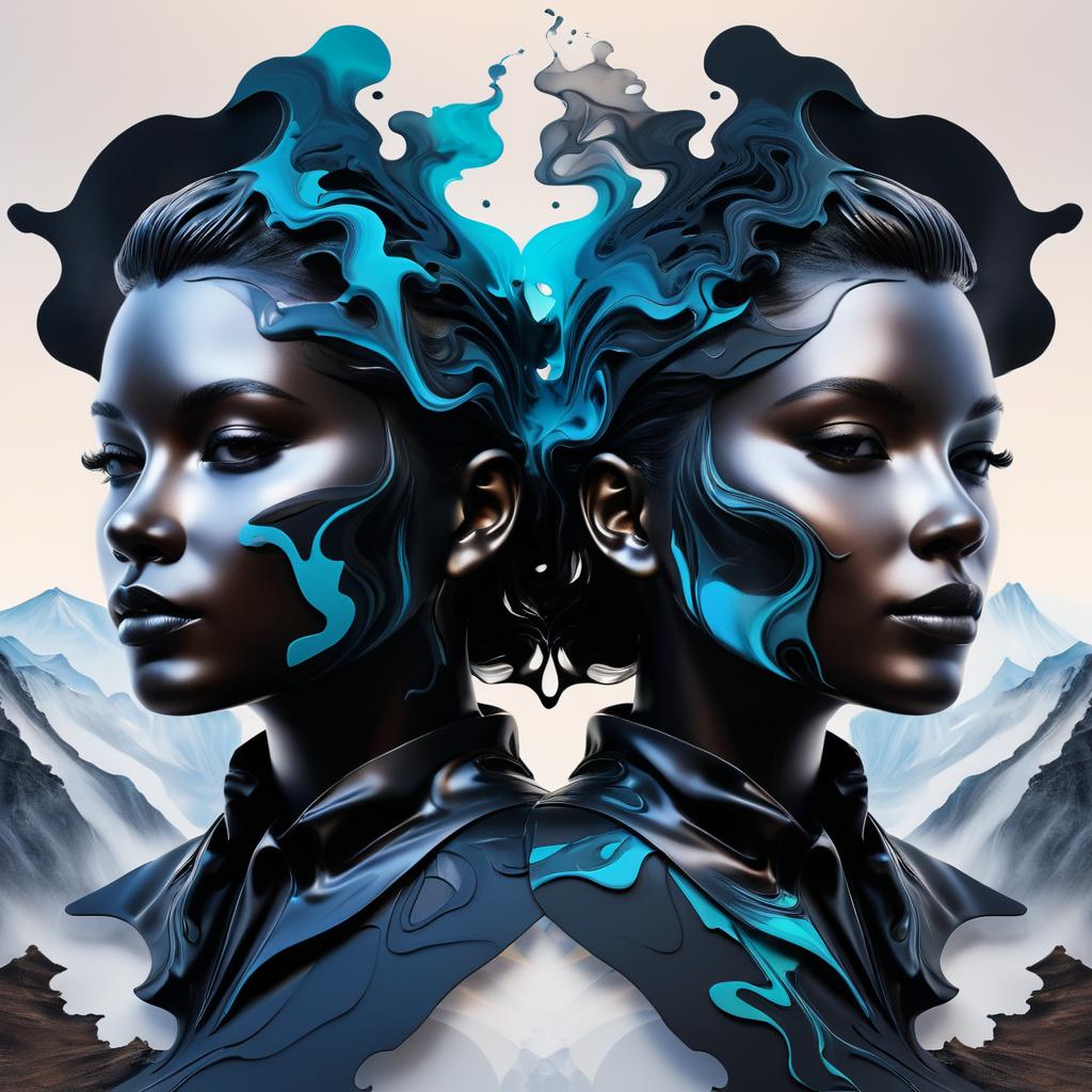 Abstract 3D Portrait of Explorer Women