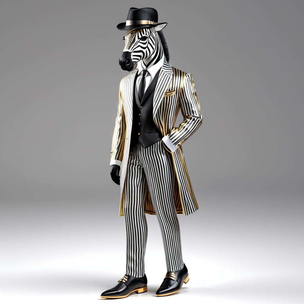 Sophisticated Zebra in Elegant Attire