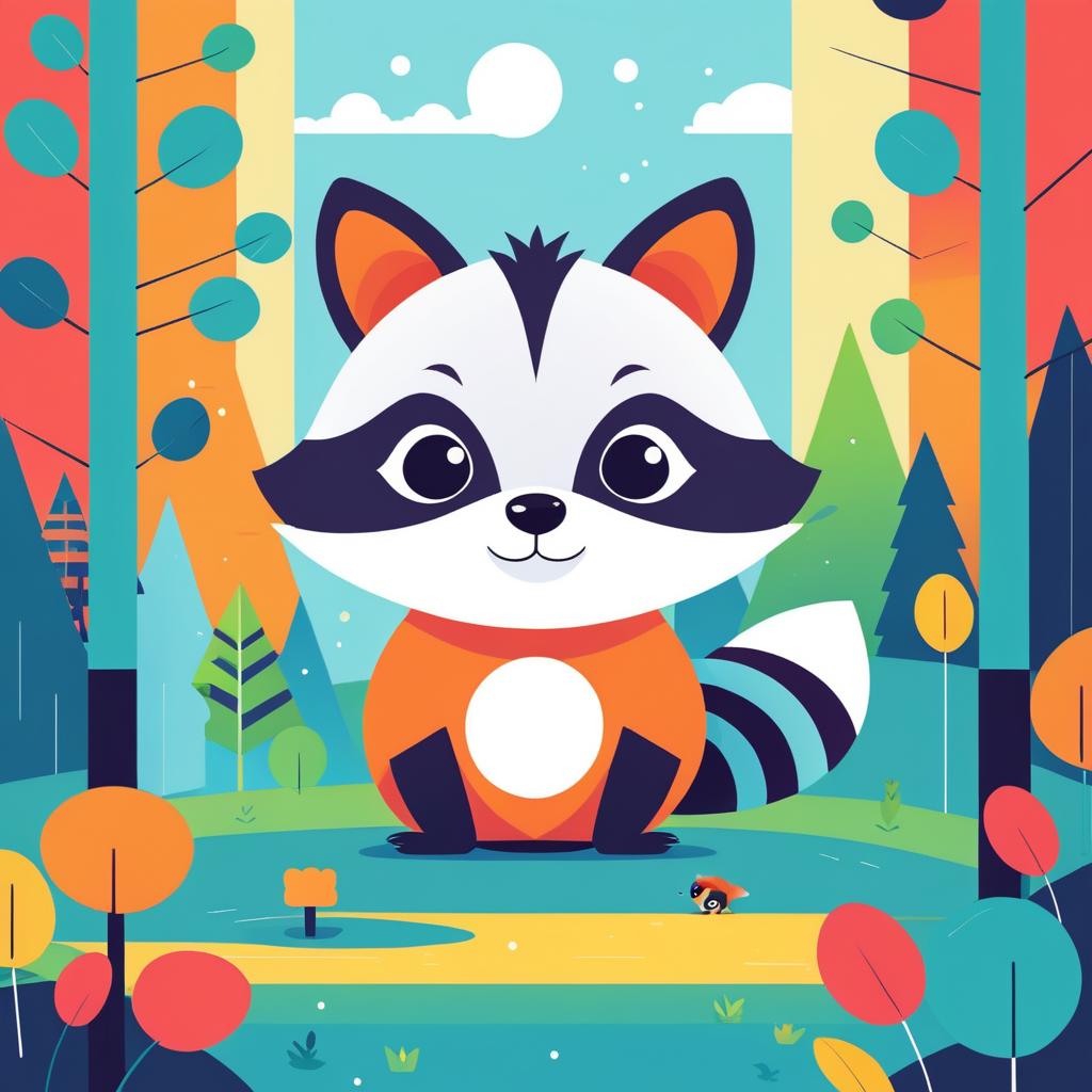 Charming Raccoon Book Cover Illustration