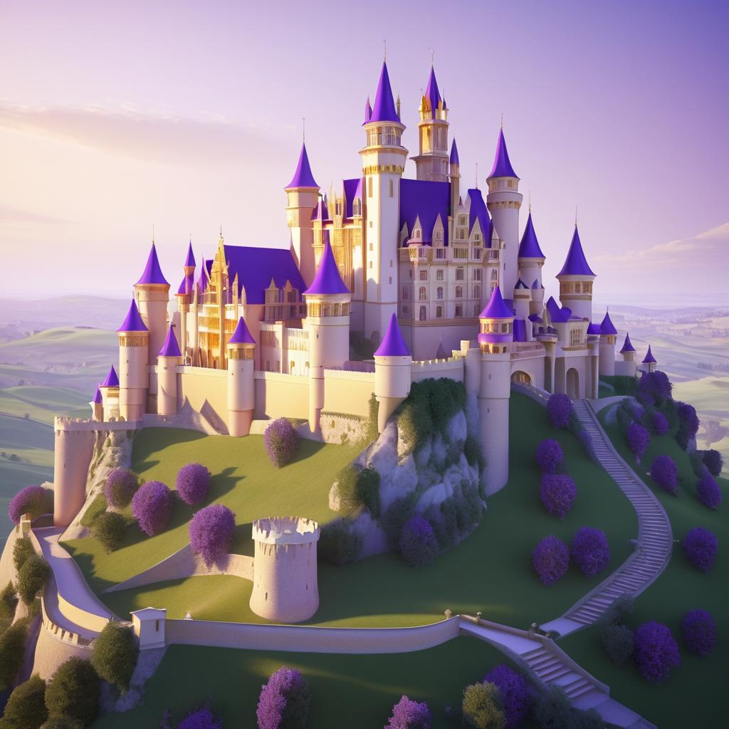 Majestic Castle Render with Regal Colors