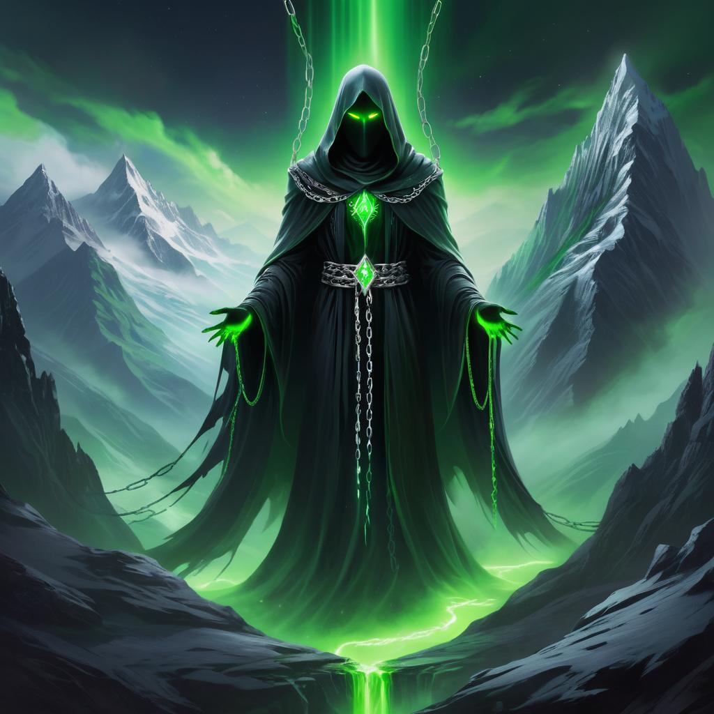 Eerie Wraith in Neon Green Eyes