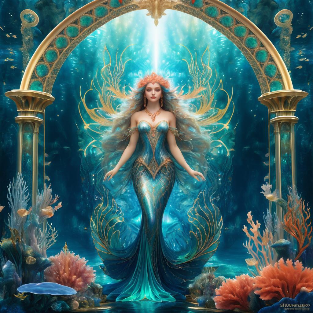 Ethereal Mermaid in Underwater Kingdom