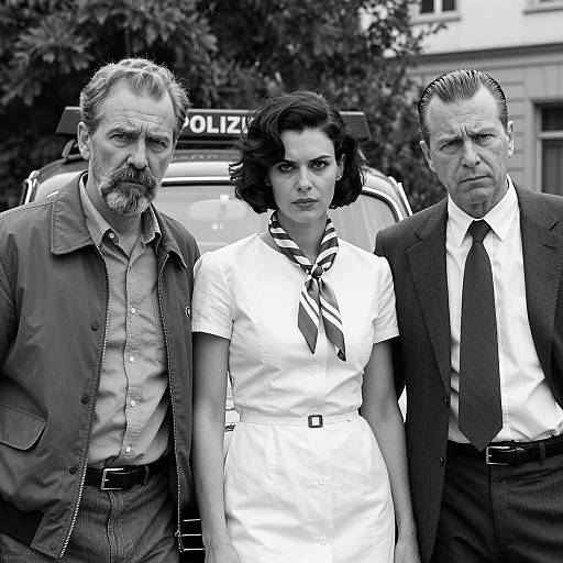 Vintage Polizia Car with Three People