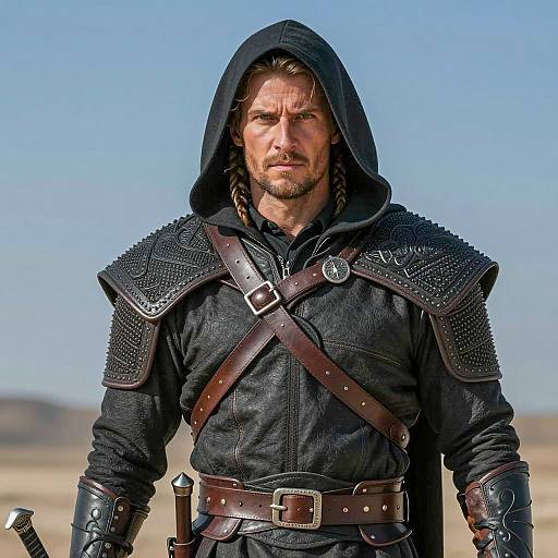 Epic Witcher Costume Portrait in Desert