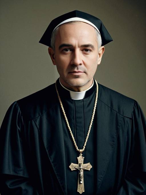 Solemn Catholic Priest Portrait