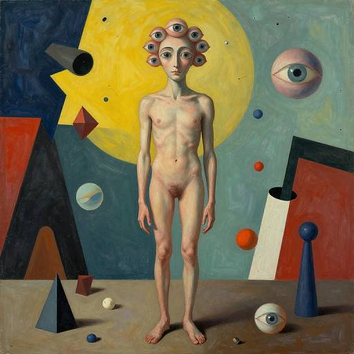 Surreal Multi-Eyed Abstract Portrait