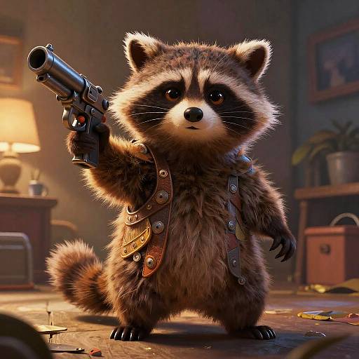 Cinematic Rocket Raccoon Digital Artwork