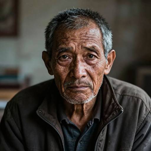 Weary Older Man's Intense Gaze