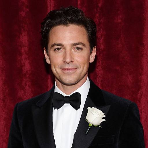 Stylish Man in Velvet Tuxedo Portrait