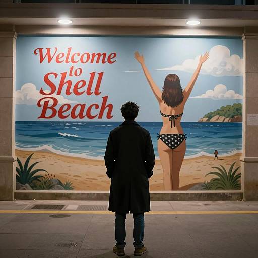 Mysterious Man at Shell Beach Mural