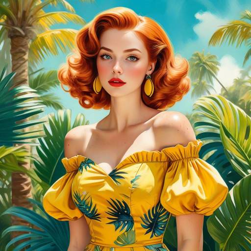 Vintage Pin-Up in Tropical Paradise