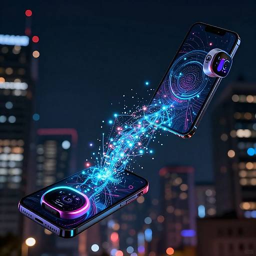 Neon Proximity Data Transfer Scene