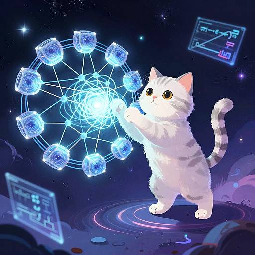 Cat Exploring 11D String Theory Strings