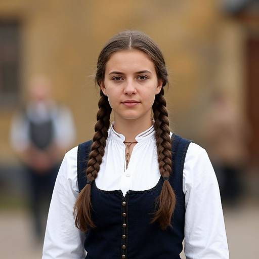 Photorealistic Danish Folk Costume Girl