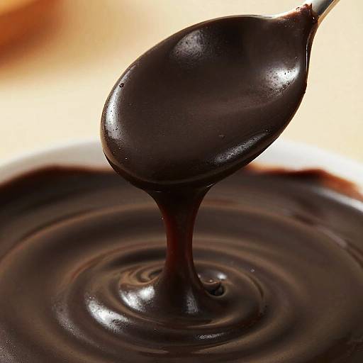 Glossy Ebony Cream Dripping Close-Up