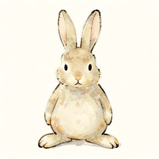 Minimalist Yoshitomo Nara-Style Rabbit