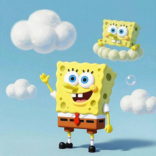 Playful Fantasy Clouds Over Bikini Bottom