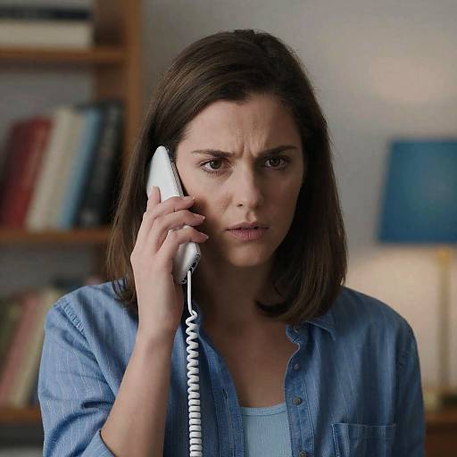 Focused Woman with Phone in Cozy Setting