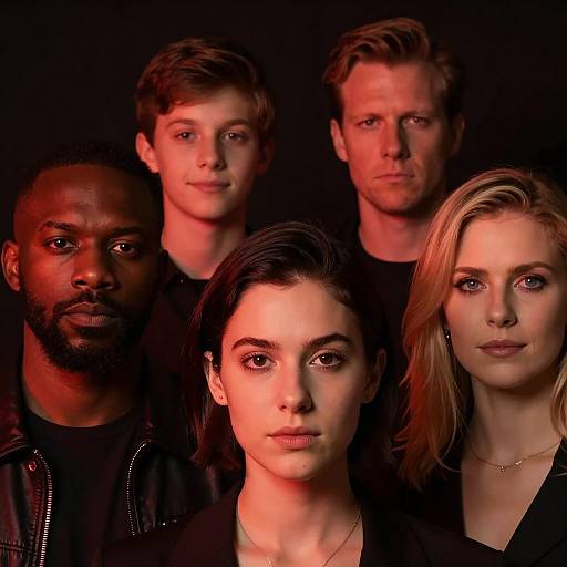 Dramatic Close-Up Portrait with Red Lighting