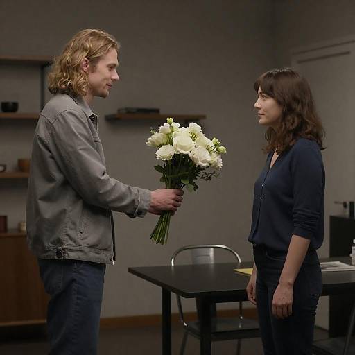 Intimate Moment in a Dimly Lit Room