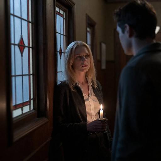 Mysterious Encounter in Dim Hallway