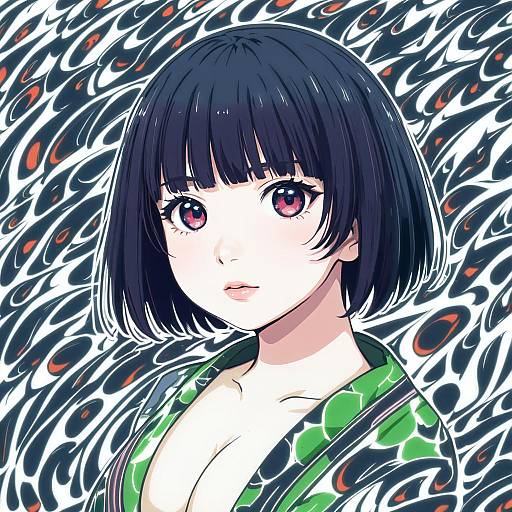 Illustration of Aoyama sumika, original in the style of Gomzi