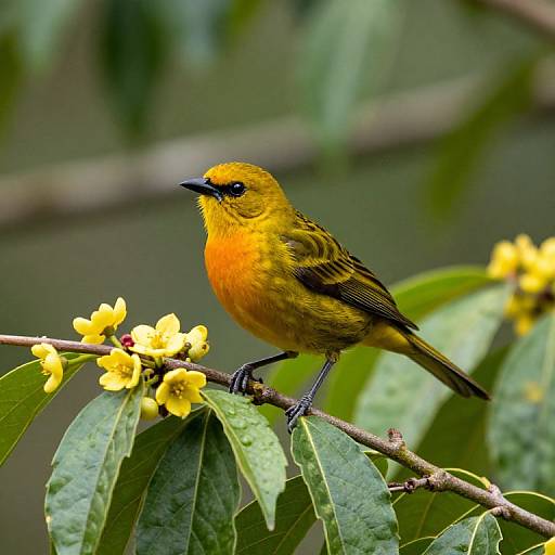 Common Bush Tanager on Blakea Gracilis