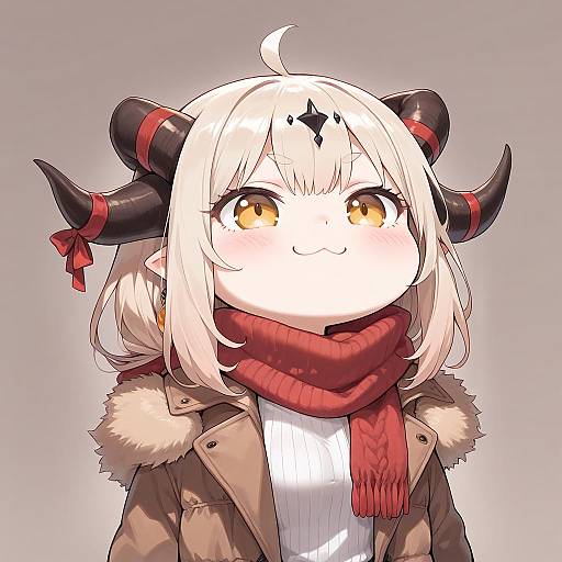 Chibi Necoarc with Red Scarf