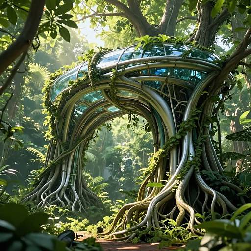 Futuristic Tech Blending with Nature