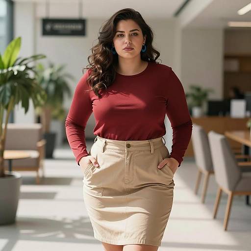 Photorealistic Plus Size Fashion Portrait