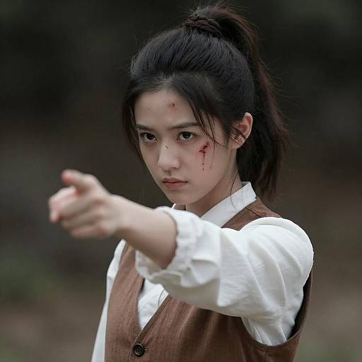 Determined Young Woman in Intense Portrait