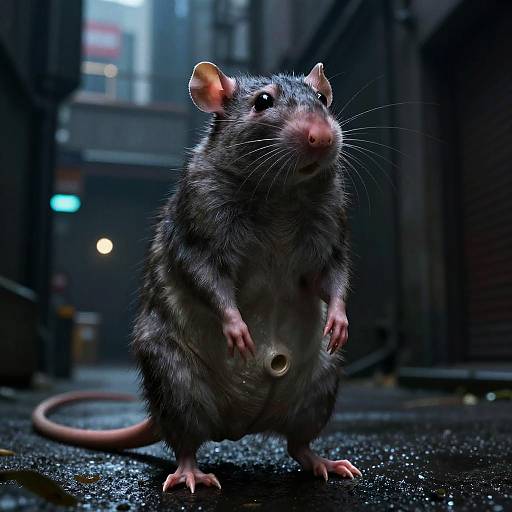 Cyberpunk Rat-Human Hybrid Creature