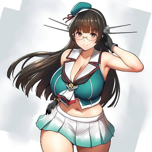 Illustration of Choukai kai ni (kancolle), kantai collection in the style of Erkaz