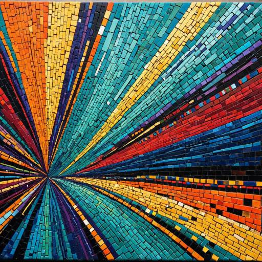 Colorful Abstract Mosaic Radiating Pattern