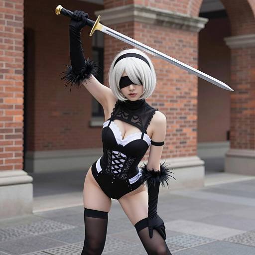 Urban Cosplay: A Fierce Warrior Stance