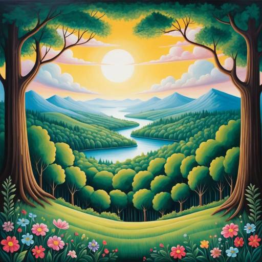 Dreamy Forest Clearing with Storybook Horizons