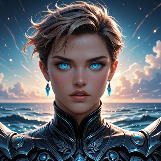 Dynamic Celtic Male Portrait with Accessories